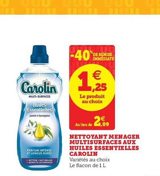 nettoyant ménager multisurfaces aux huiles essentielles carolin