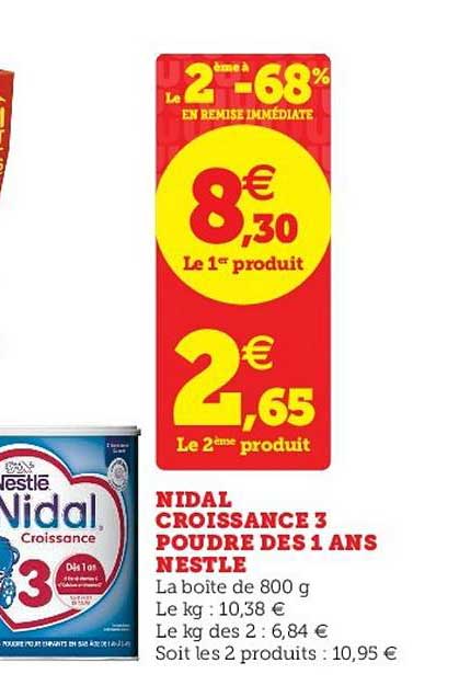 Nidal Croissance 3 Poudre Dès 1 Ans Nestlé