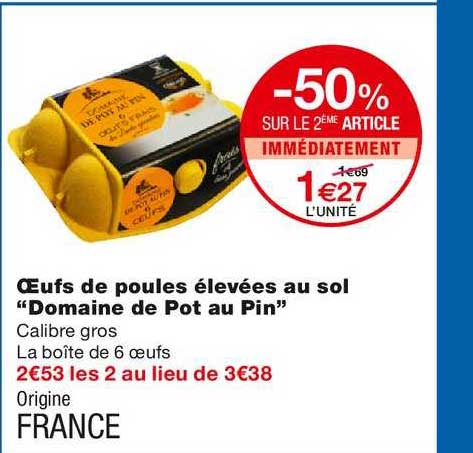 oeufs de poules élevées au sol "domaine de pot au pin"