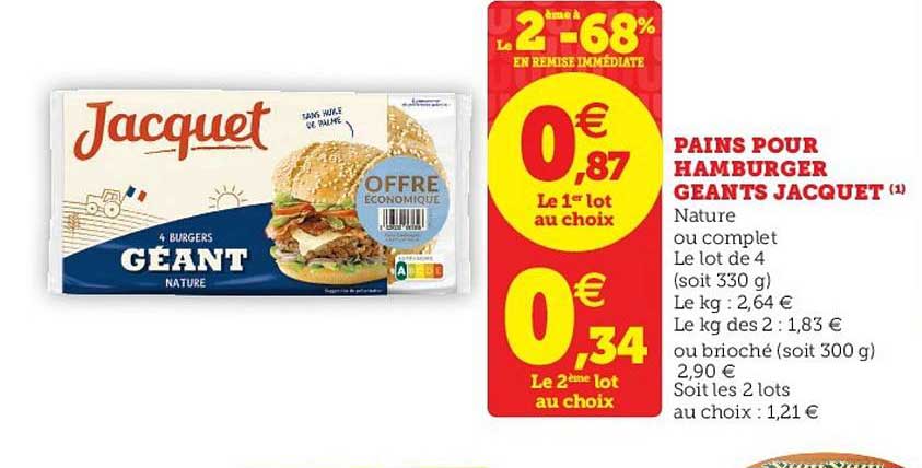 Pains Pour Hamburger Géants Jacquet