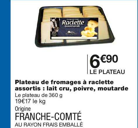 Plateau De Fromages à Raclette Assortis : Lait Cru, Poivre, Moutarde