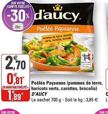 Poêlée Paysanne (pommes De Terre, Haricots Verts, Carottes, Brocolis) D'aucy