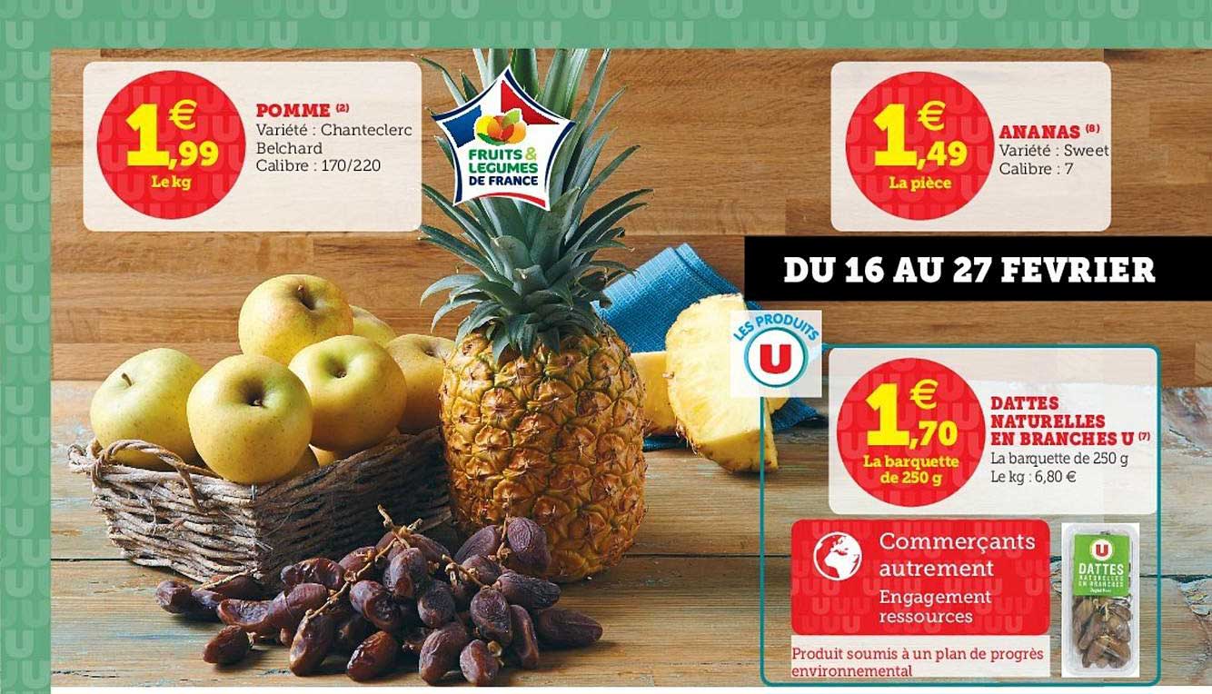 Pomme, Ananas, Dattes Naturelles En Branches U