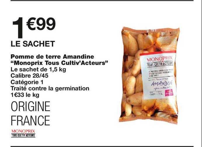 pomme de terre amandine "monoprix tous cultiv'acteurs"