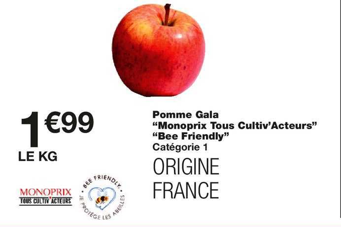 pomme gala "monoprix tous cultiv'acteurs" "bee friendly"