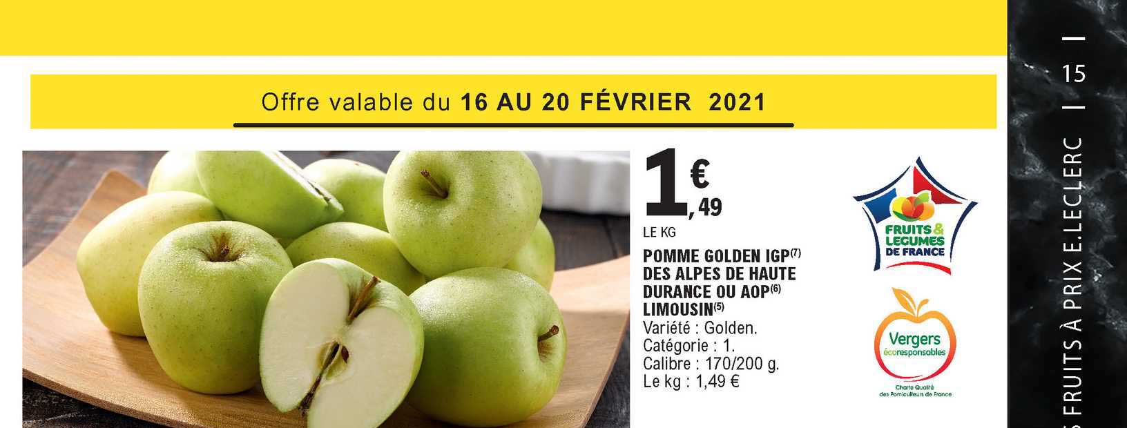 pomme golden igp des alpes de haute durance ou aop limousin