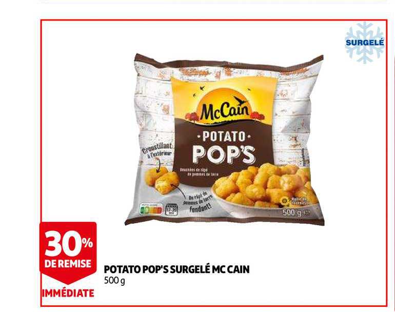 potato pop's surgelé mc cain
