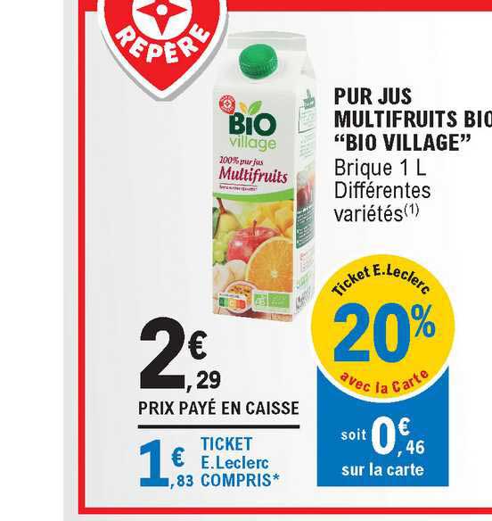 Pur Jus Multifruits Bio "bio Village"