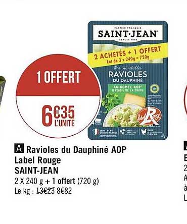 ravioles du dauphiné aop label rouge saint-jean