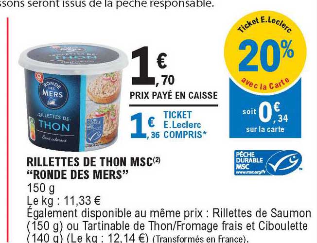 rillettes de thon msc "ronde des mers"