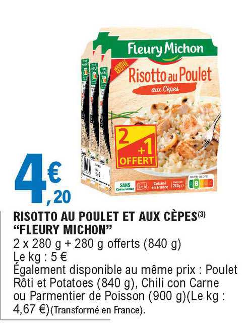 risotto au poulet et aux cèpes "fleury michon"
