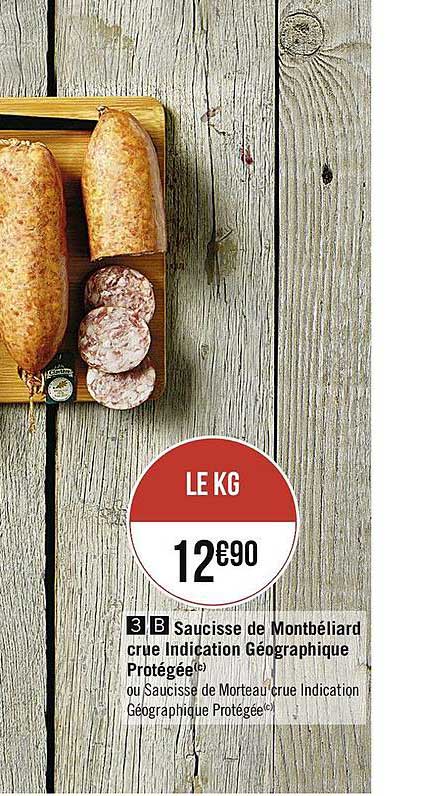 Saucisse De Montbéliard Crue Indication Géographique Protégée