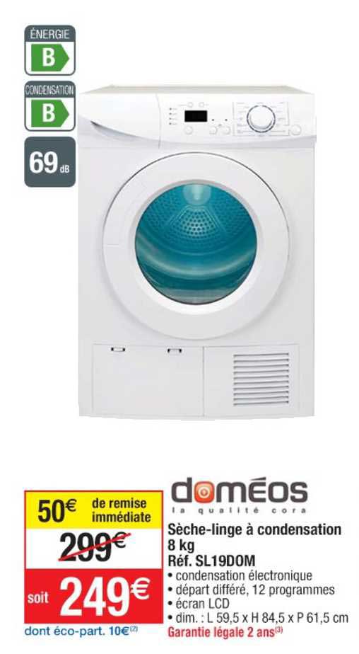 sèche-linge à condensation 8 kg doméos