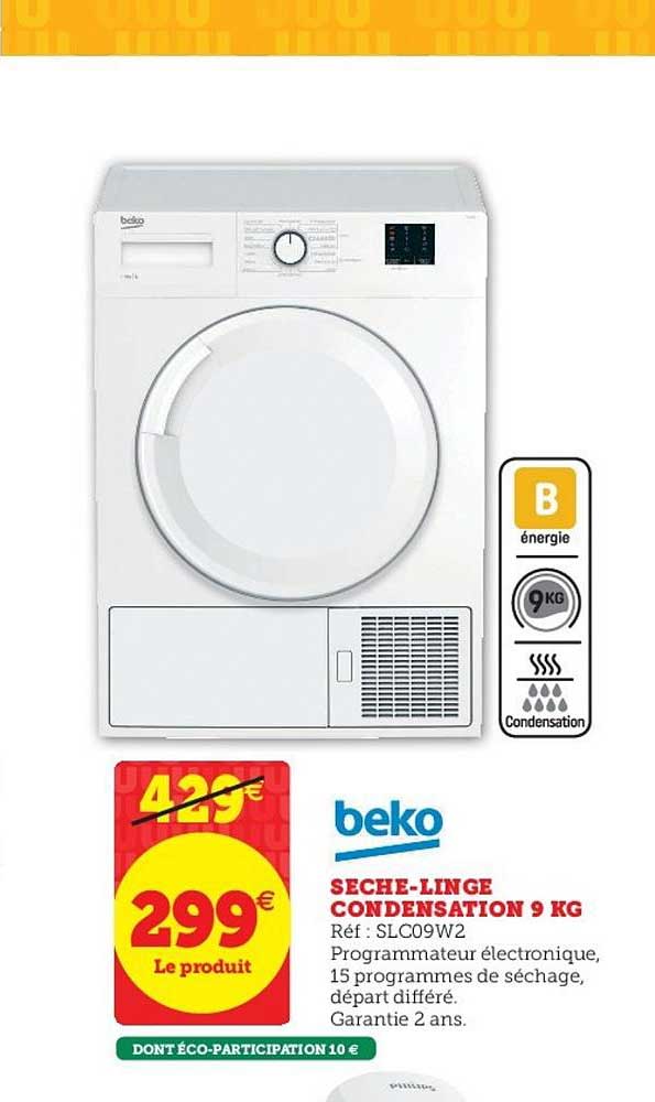 sèche-linge condensation 9 kg beko