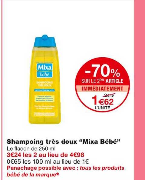shampoing très doux "mixa bébé"