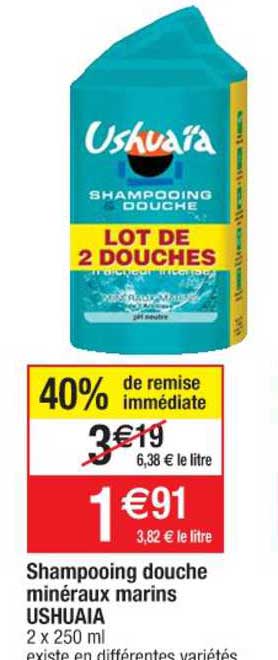 shampooing douche minéraux marins ushuaia