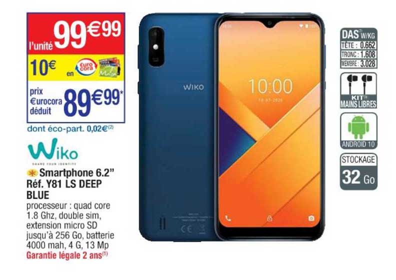 Smartphone 6.2"  Y81 Ls Deep Blue Wiko