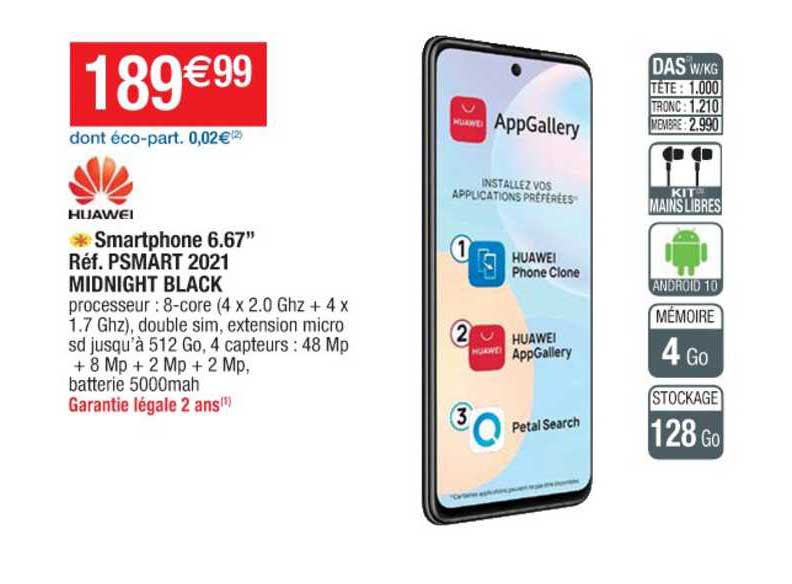 smartphone 6.67" midnight black huawei