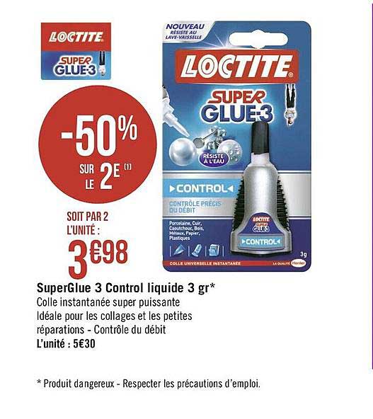 superglue 3 control liquide 3 gr loctite
