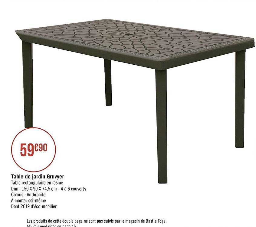 table de jardin gruvyer