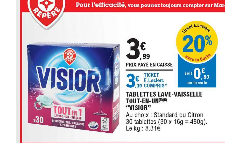 tablettes lave-vaisselle tout-en-un "visior"