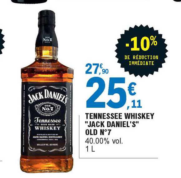 tennessee whiskey "jack daniel's" old n°7