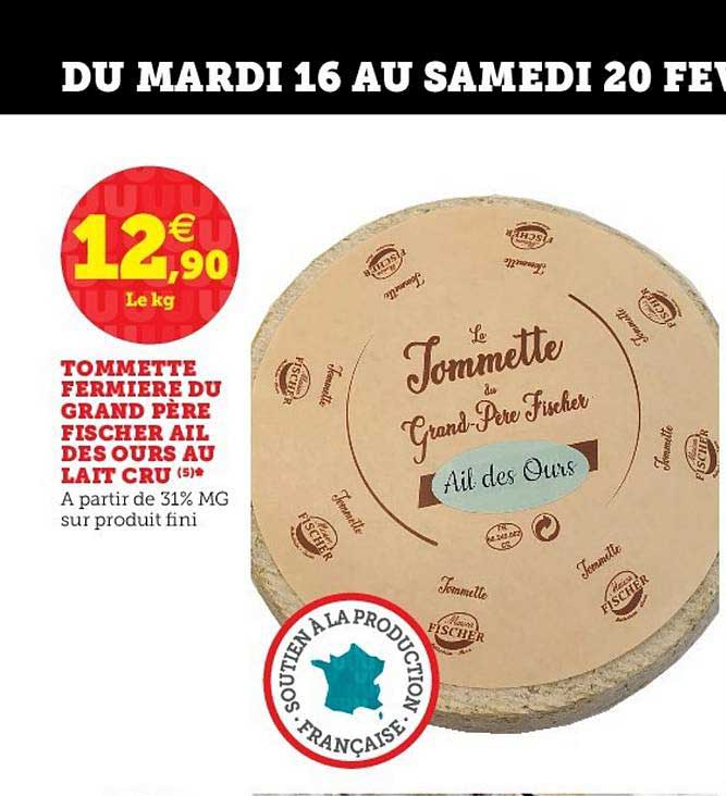 tommette fermière du grand père fischer ail des ours au lait cru