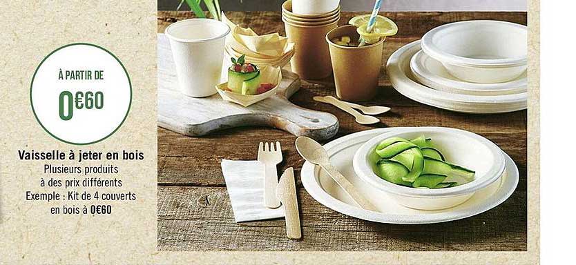vaisselle à jeter en bois