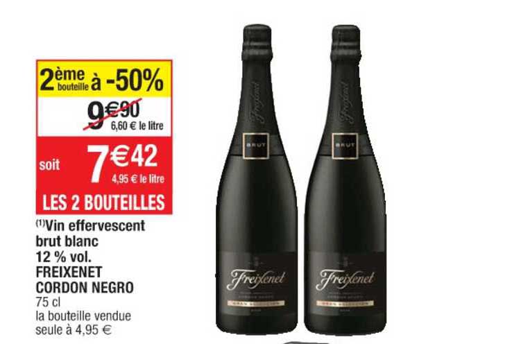 vin effervescent brut blanc 12% vol. freixenet cordon negro