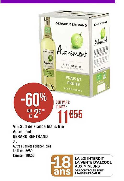 vin sud de france blanc bio autrement gerard bertrand