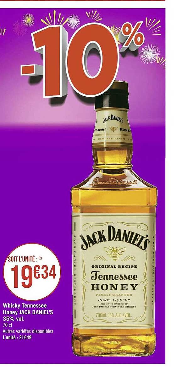 whisky tennessee honey jack daniel's 35% vol.