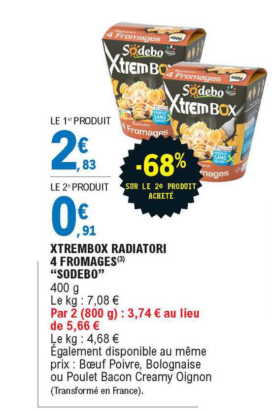 xtrembox radiatori 4 fromages "sodebo"