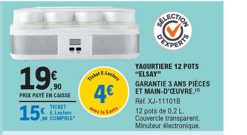 yaourtière 12 pots "elsay"