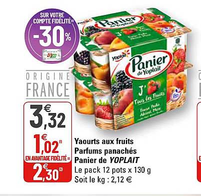 Yaourts Aux Fruits Parfums Panachés Panier De Yoplait