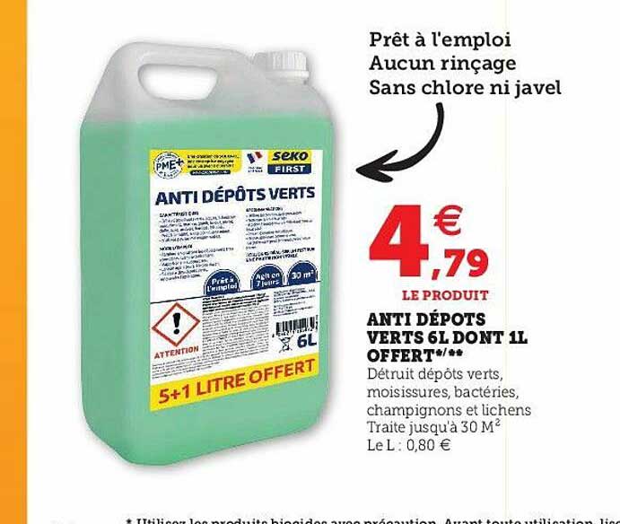 anti dépôts verts 6l dont 1l offert