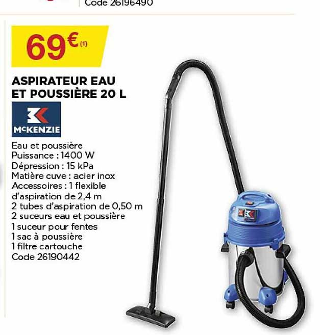 Aspirateur Eau Et Poussière 20 L McKenzie
