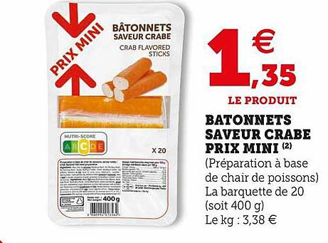 batonnets saveur crabe prix mini