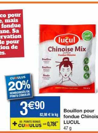 Bouillon Pour Fondue Chinois Lucul