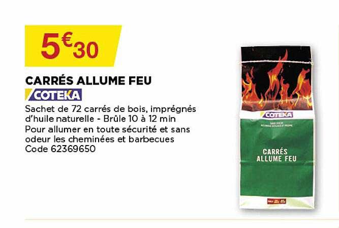 carrés allume feu coteka