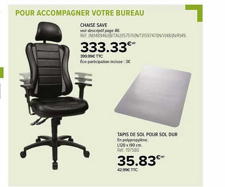 chaise save, tapis de sol pour sol dur