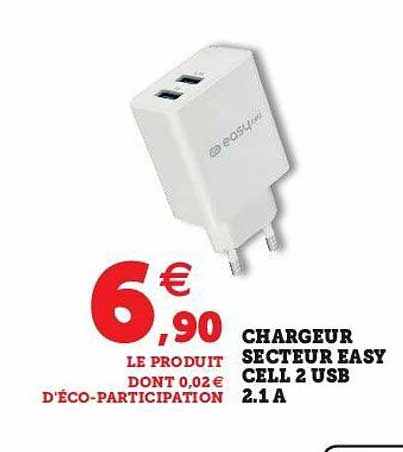 chargeur secter easy cell 2 usb 2.1 a