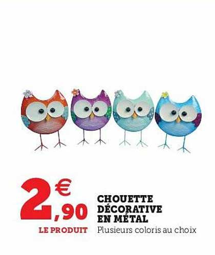 chouette décorative en métal