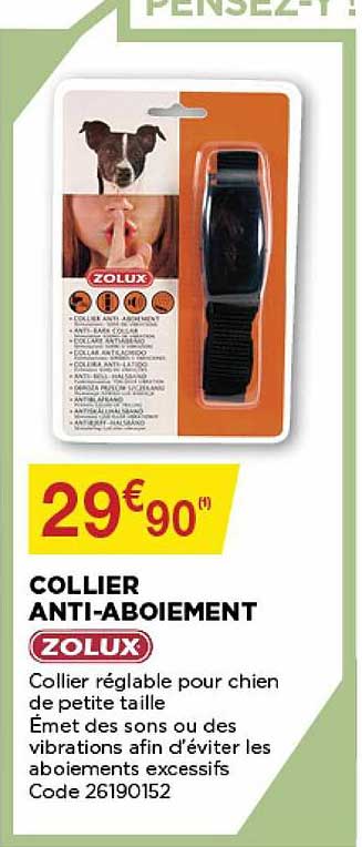 collier anti-aboiement zolux