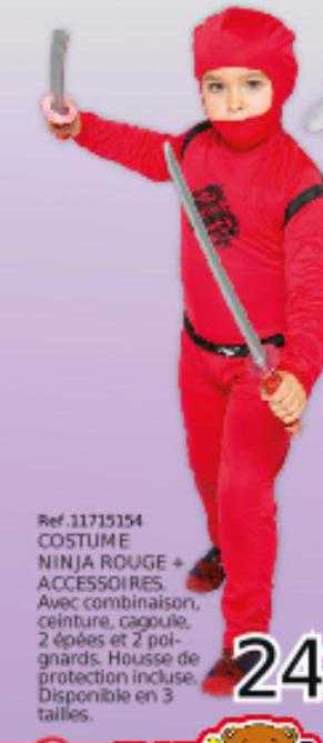 costume ninja rouge, accessoires