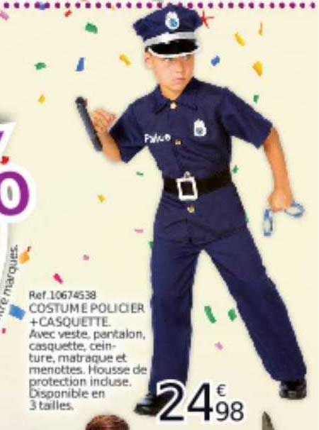 costume policier, casquette
