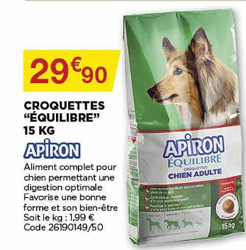 Croquettes "équilibre" 15 Kg Apiron