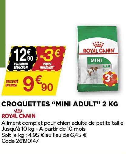 croquettes "mini adult" 2 kg royal canin