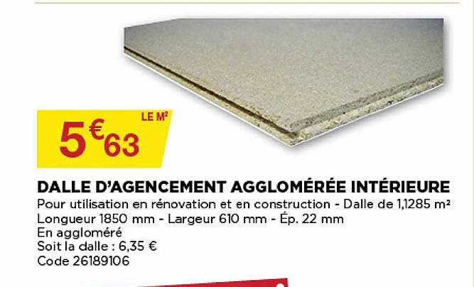 dalle d'agencement agglomérée intérieur