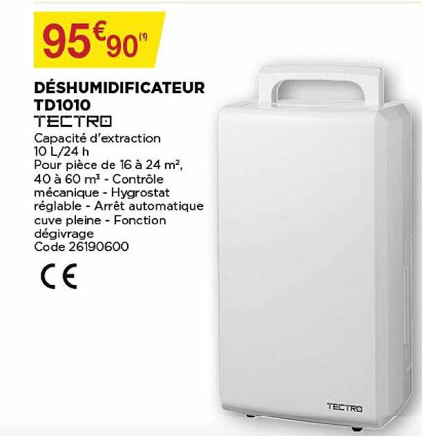 Déshumidificateur Td1010 Tectro