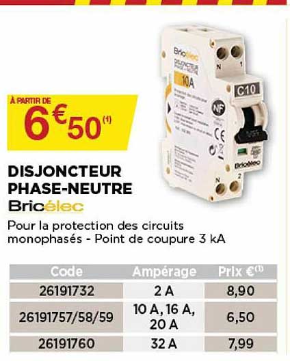 disjoncteur phase-neutre bricélec